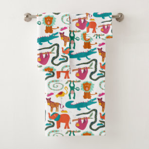 Schattigee kleurrijke Abstracte dieren Kinder Bad Handdoek