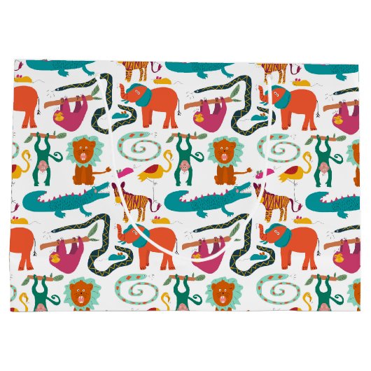 Schattigee kleurrijke Abstracte Dieren Kinder Patr Groot Cadeauzakje (Achterkant)