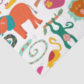 Schattigee kleurrijke Abstracte Dieren Kinder Patr Tissuepapier (Detail)