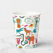 Schattigee Kleurrijke Abstracte Dieren Kinderen Ve Papieren Bekers (Links)