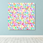 Schattigee kleurrijke abstracte harten canvas prin (Insitu (Houten vloer))