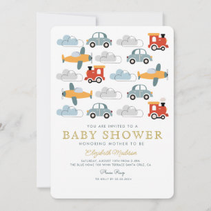 Schattigee kleurrijke auto's jongen Baby shower Kaart