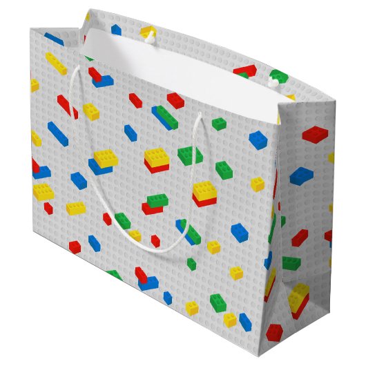 Schattigee Kleurrijke Bakstenen Bouwstenen Kinder  Groot Cadeauzakje (Achterkant Gekanteld)