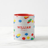 Schattigee kleurrijke bakstenen bouwstenen Kinder Mok (Midden)