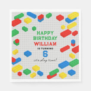 Schattigee Kleurrijke Bakstenen Bouwstenen Kindere Servet