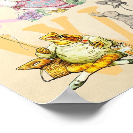 Schattigee kleurrijke Beatrix Potter Alphabet kwek Poster (Hoek)