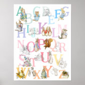 Schattigee kleurrijke Beatrix Potter Alphabet kwek Poster (Voorkant)