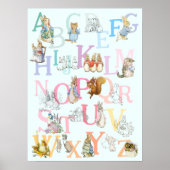 Schattigee kleurrijke Beatrix Potter Alphabet kwek Poster (Voorkant)