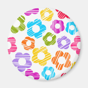 Schattigee kleurrijke bloem girly vrolijke bloemen magneet