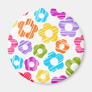 Schattigee kleurrijke bloem girly vrolijke bloemen magneet