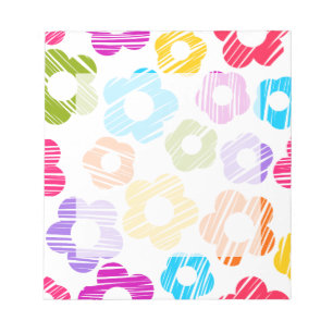 Schattigee kleurrijke bloem girly vrolijke bloemen notitieblok