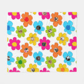 Schattigee kleurrijke bloem Hond Mama Leuke Fotoco Fleece Deken (Voorkant (Horizontaal))