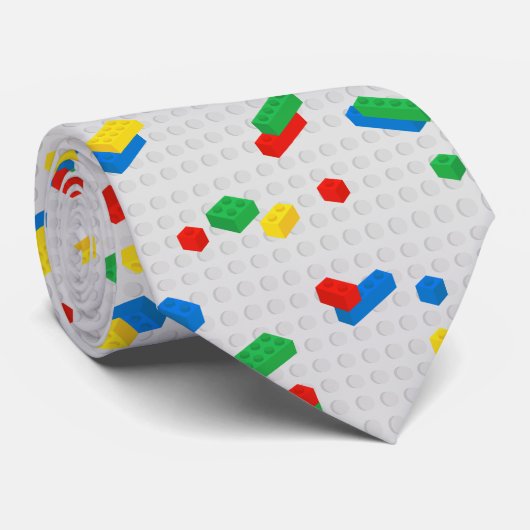 Schattigee kleurrijke bouwstenen Kinder Patroon Stropdas (Opgerold)
