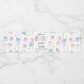Schattigee Kleurrijke Bubble Kids Verjaardagsfeest Waterfles Etiket (Enkel label)