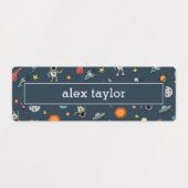 Schattigee Kleurrijke Buiten Ruimtepatroon Kinder Labels (Design 2)