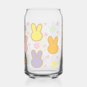 Schattigee kleurrijke bunny hoofd omtrek patroon blikvorm glas (Rechts)