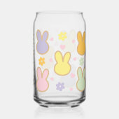 Schattigee kleurrijke bunny hoofd omtrek patroon blikvorm glas (Links)