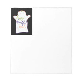 Schattigee Kleurrijke Cartoon Ghost met Tekst Noti Notitieblok