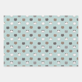Schattigee kleurrijke Cat Pastel Color Wrap Inpakpapier Vel