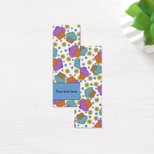 Schattigee kleurrijke cupcakes en bloemetjes desig mini visitekaartjes (Bureau)