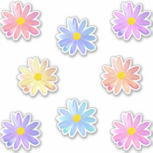 Schattigee kleurrijke Daisy Flowers Stickers