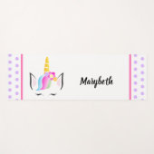 Schattigee kleurrijke eenhoorn kroonkop custom yogamat (Voorkant (horizontaal))