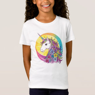 Schattigee kleurrijke eenhoorn T-shirt voor kinder