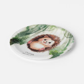 Schattigee kleurrijke egel verjaardag papieren bordje (Gekanteld)