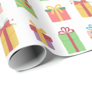Schattigee kleurrijke geschenkdozen patroon cadeaupapier