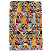 Schattigee kleurrijke Giraffa met zonnebril splash Medium Cadeauzakje (Voorkant)
