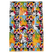 Schattigee kleurrijke Giraffa met zonnebril splash Medium Cadeauzakje (Achterkant)