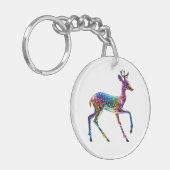 Schattigee Kleurrijke Giraffe Sleutelhanger (Voorkant Links)