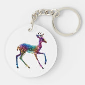 Schattigee Kleurrijke Giraffe Sleutelhanger (Achterkant)