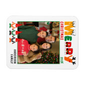 Schattigee Kleurrijke Gnomes Vrolijk Kerstfeest Fa Magneet (Horizontaal)