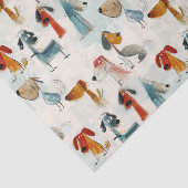 Schattigee kleurrijke grillige honden in pastelkri tissuepapier (Detail)