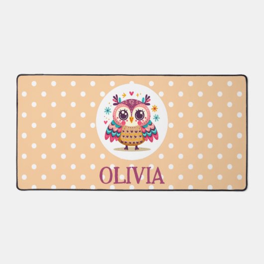 Schattigee kleurrijke grillige uil bureaumat (Voorkant)