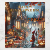 Schattigee kleurrijke Halloween traktatie Wijn Etiket (Enkel label)