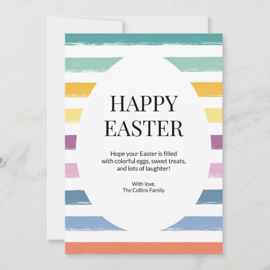 Schattigee kleurrijke Happy Easter Egg Kinder Gest Feestdagenkaart (Voorkant)