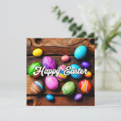 Schattigee kleurrijke Happy Easter Eggs Kaart (Staand voorkant)