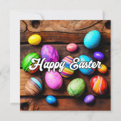 Schattigee kleurrijke Happy Easter Eggs Kaart (Voorkant)