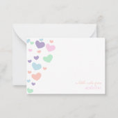 Schattigee kleurrijke hart script Kinder Briefpapi Notitiekaartje (Voorkant)