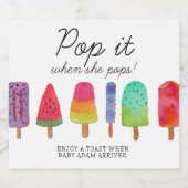 Schattigee kleurrijke ijslolly Pop het als ze Popp Sparkling Wijnetiket (Enkel label)