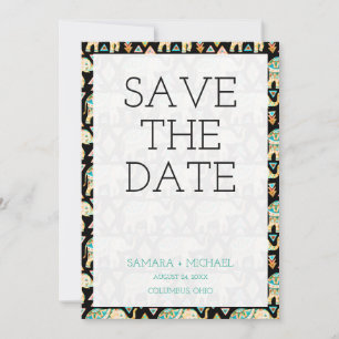 Schattigee kleurrijke Indische olifanten slaan de Save The Date