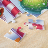 Schattigee Kleurrijke Kerst eend Legpuzzel (Zijkant)