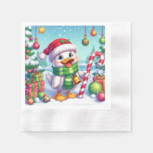 Schattigee Kleurrijke Kerst eend Servet