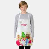 Schattigee kleurrijke Kinder vakantie koekjes Scho Schort (Gedragen)