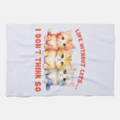 Schattigee kleurrijke Kittens - leven zonder katte Theedoek (Horizontaal)