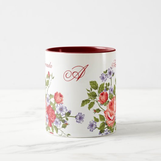 Schattigee & Kleurrijke  Lentevloemen Naam Initia Tweekleurige Koffiemok (Center)