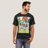 Schattigee kleurrijke leuke Kinder jongens terug n T-shirt (Voorkant volledig)