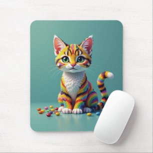 Schattigee kleurrijke Margay Snoep Cat Muismat